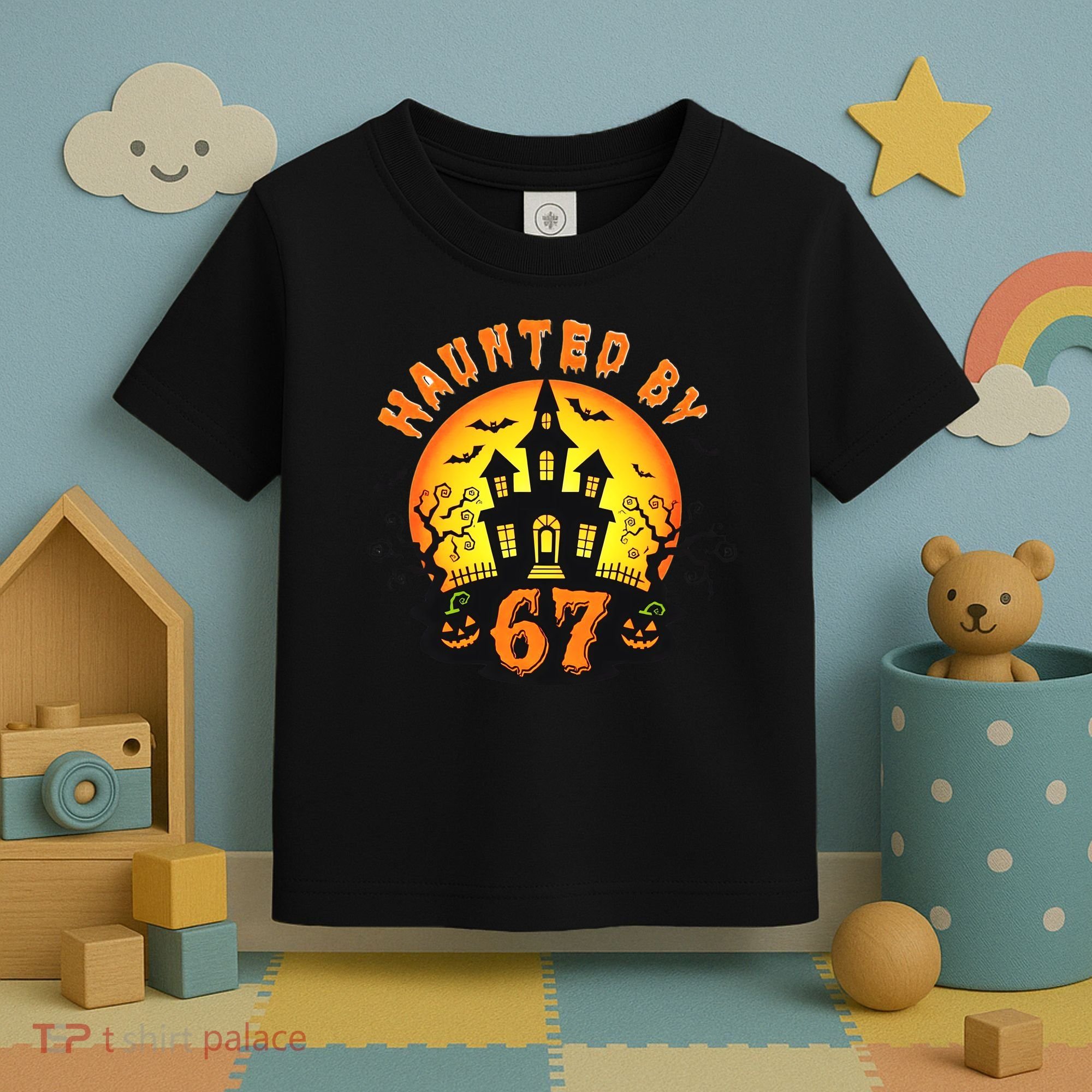 Haunted By 67 Funny Six Seven Gen Alpha Z Halloween Toddler T-Shirt