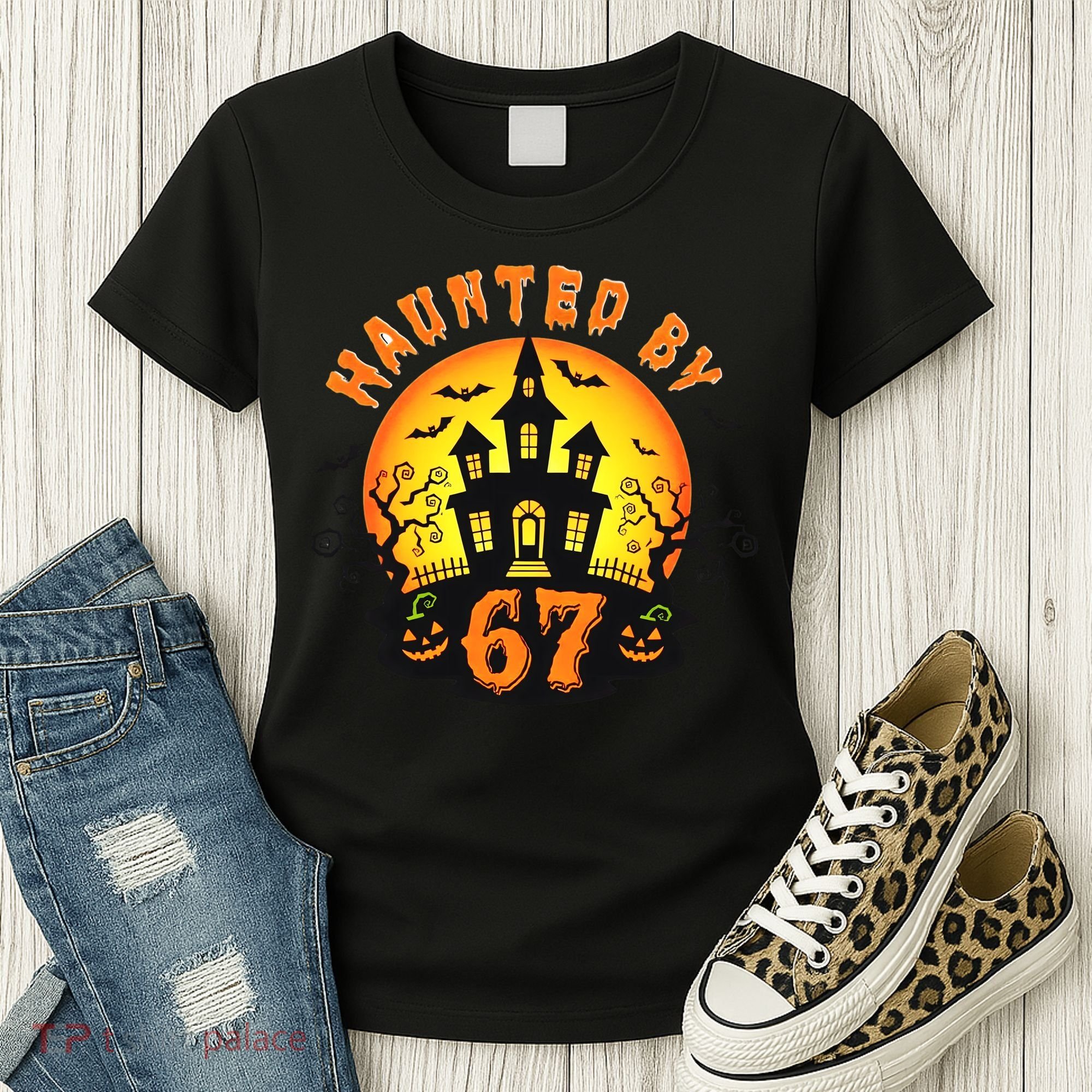 Haunted By 67 Funny Six Seven Gen Alpha Z Halloween Women's T-Shirt