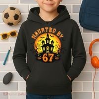 Haunted By 67 Funny Six Seven Gen Alpha Z Halloween Kids Hoodie thumb 2
