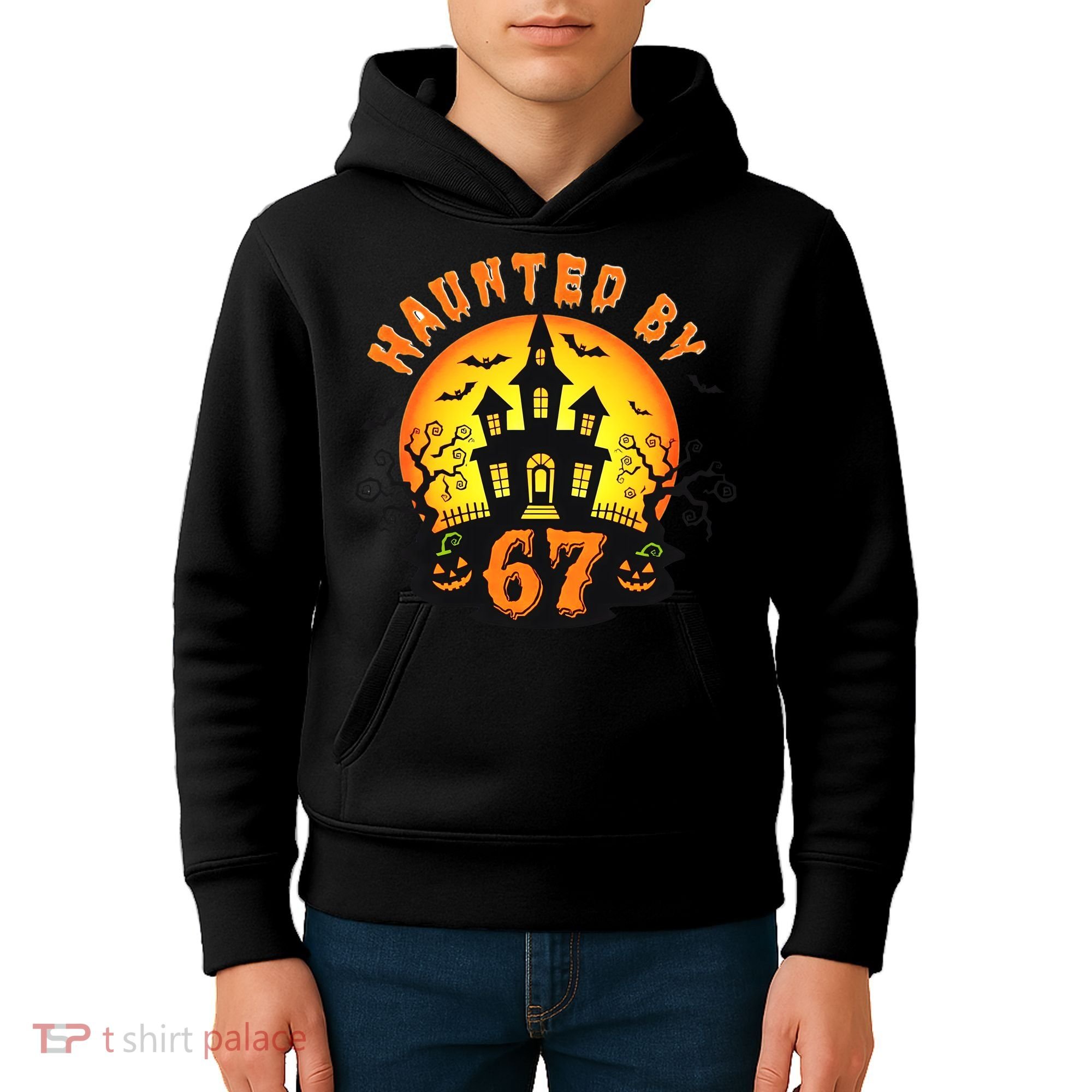 Haunted By 67 Funny Six Seven Gen Alpha Z Halloween Kids Hoodie