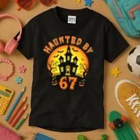 Haunted By 67 Funny Six Seven Gen Alpha Z Halloween Kids T-Shirt thumb 3