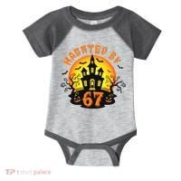 Haunted By 67 Funny Six Seven Gen Alpha Z Halloween Infant Baby Jersey Bodysuit thumb 0