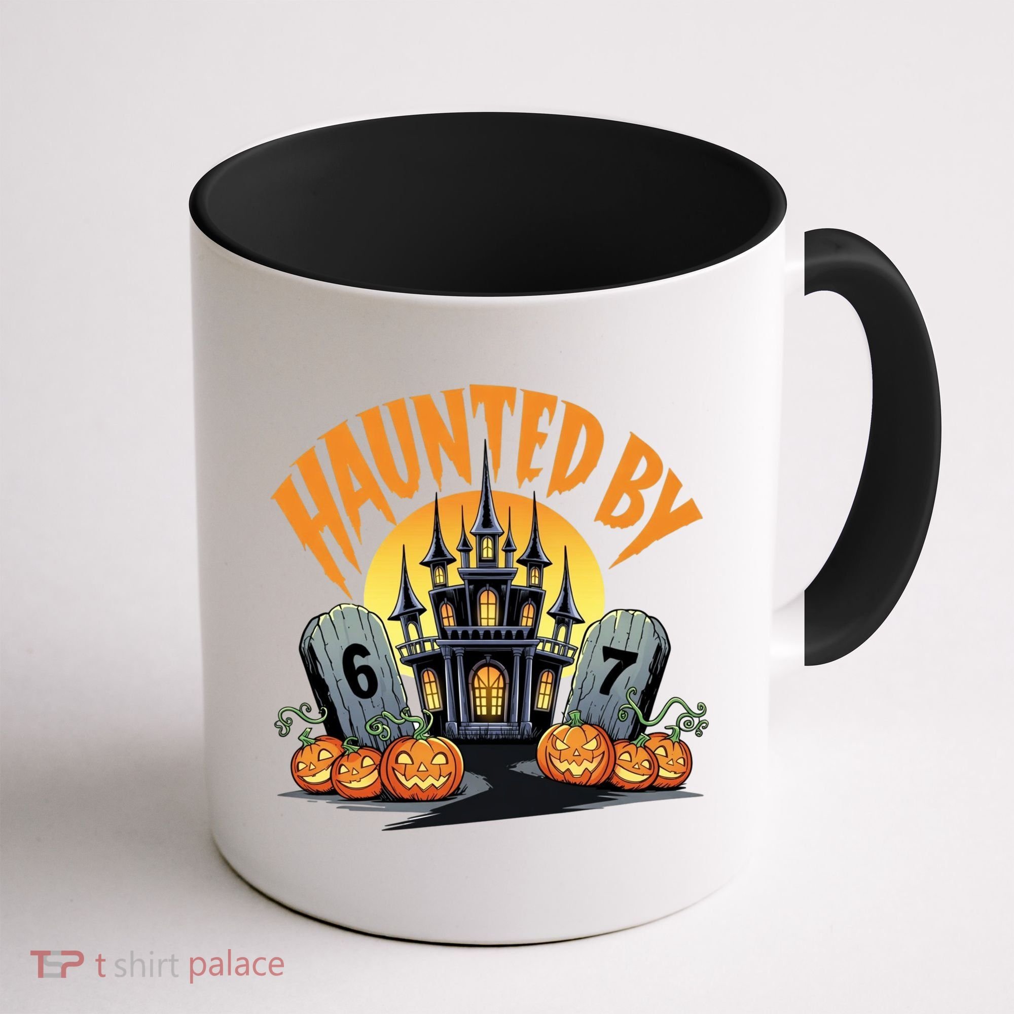 Haunted By 67 Funny Haunted By 6-7 Halloween Coffee Mug
