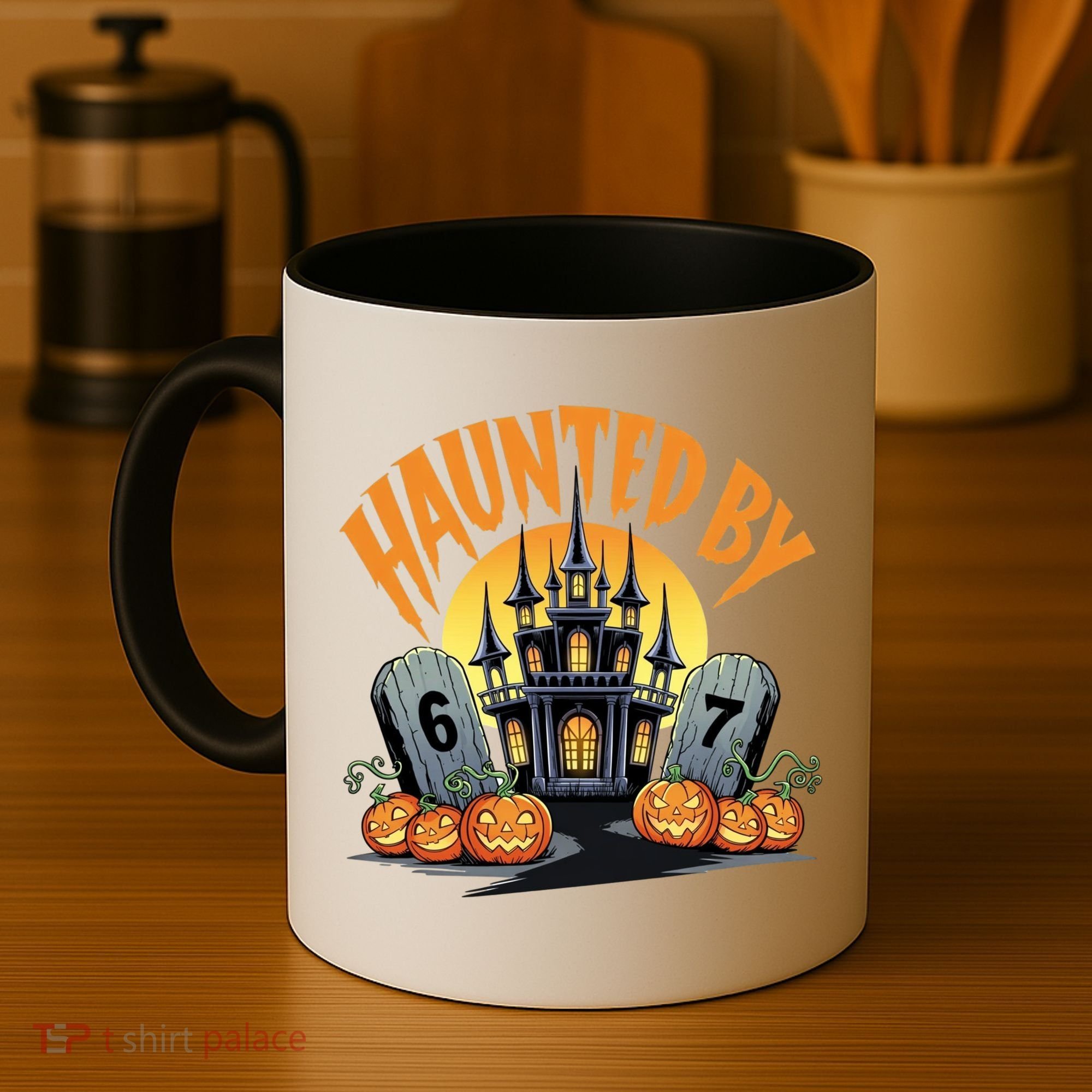 Haunted By 67 Funny Haunted By 6-7 Halloween Coffee Mug