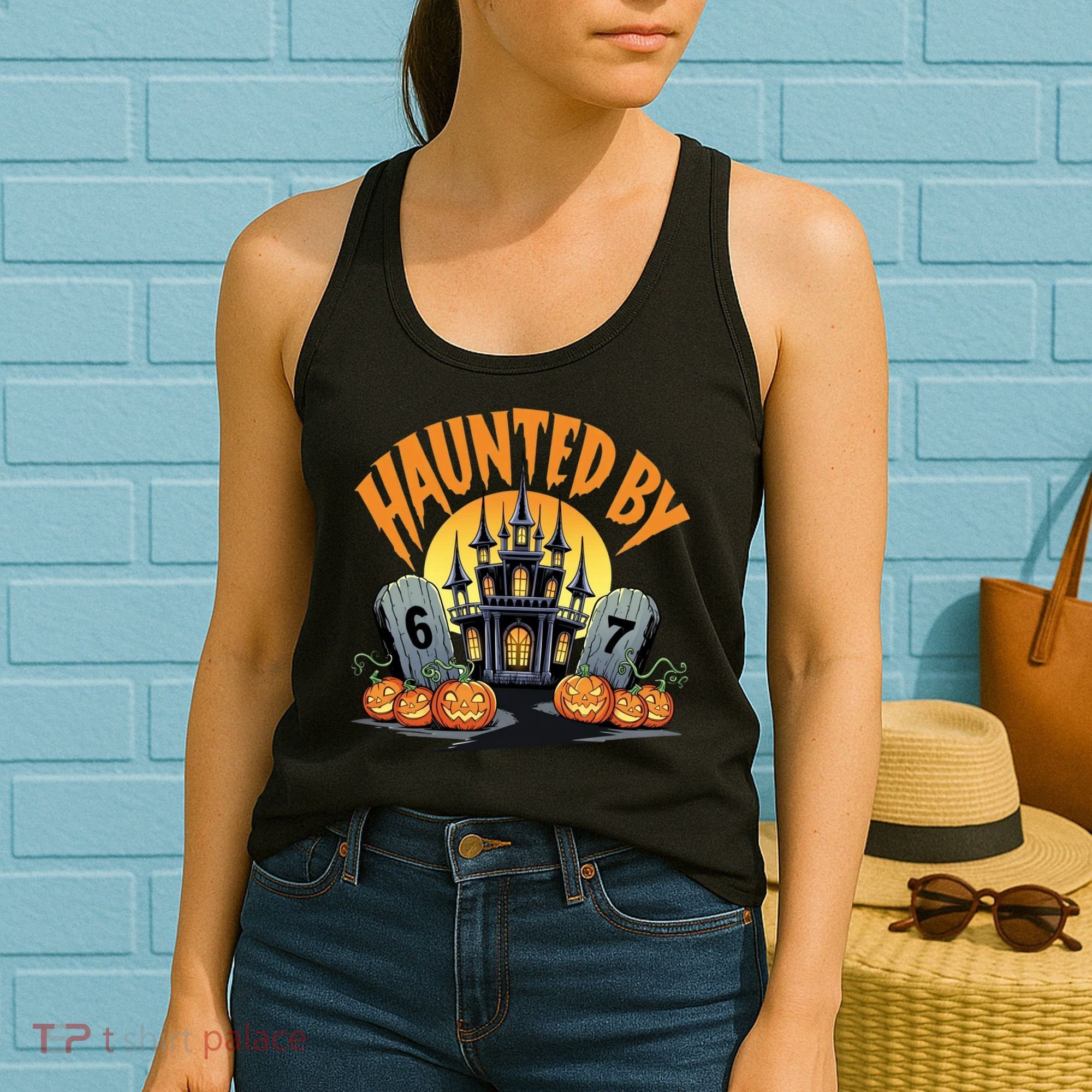 Haunted By 67 Funny Haunted By 6-7 Halloween Women's Tank Top