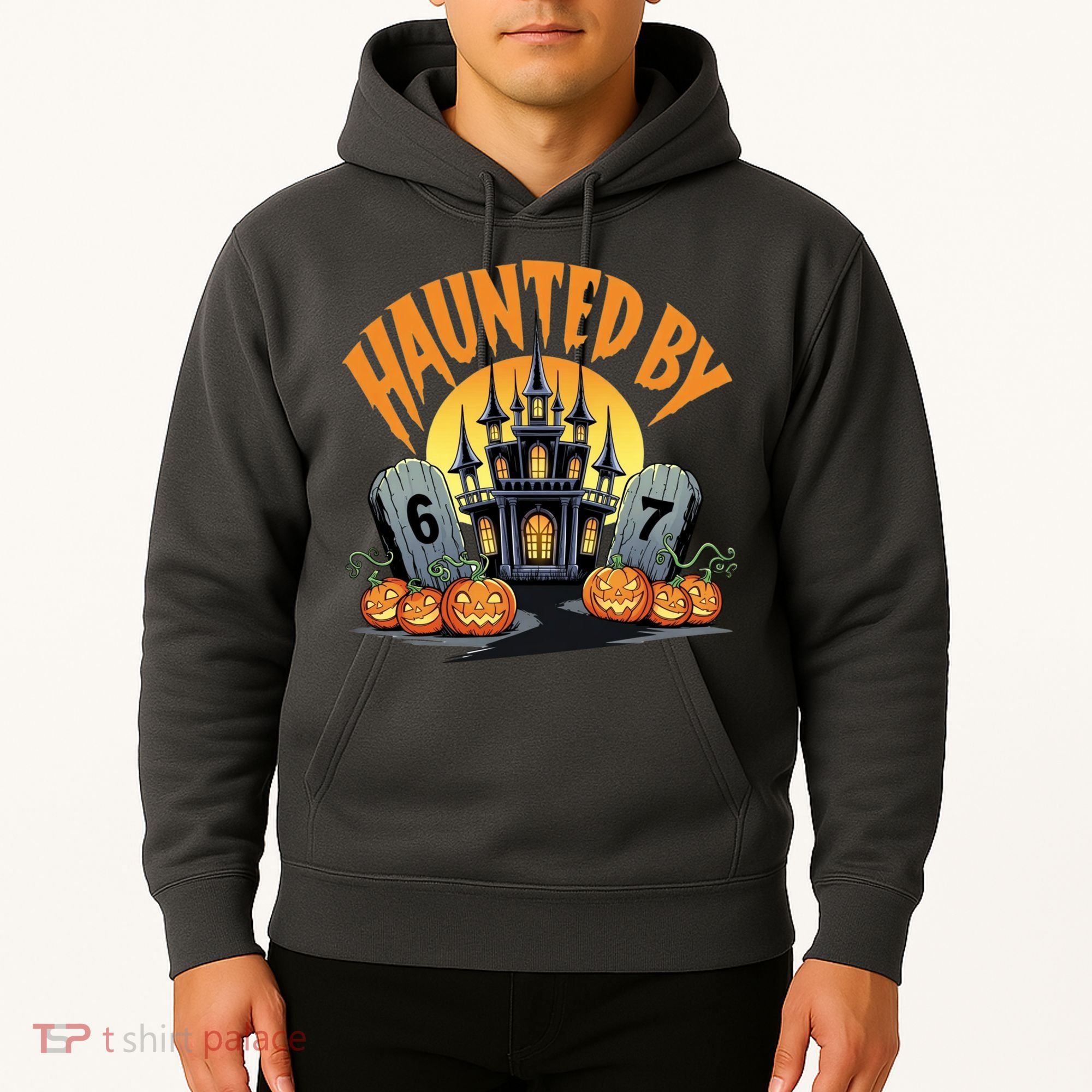 Haunted By 67 Funny Haunted By 6-7 Halloween Hoodie