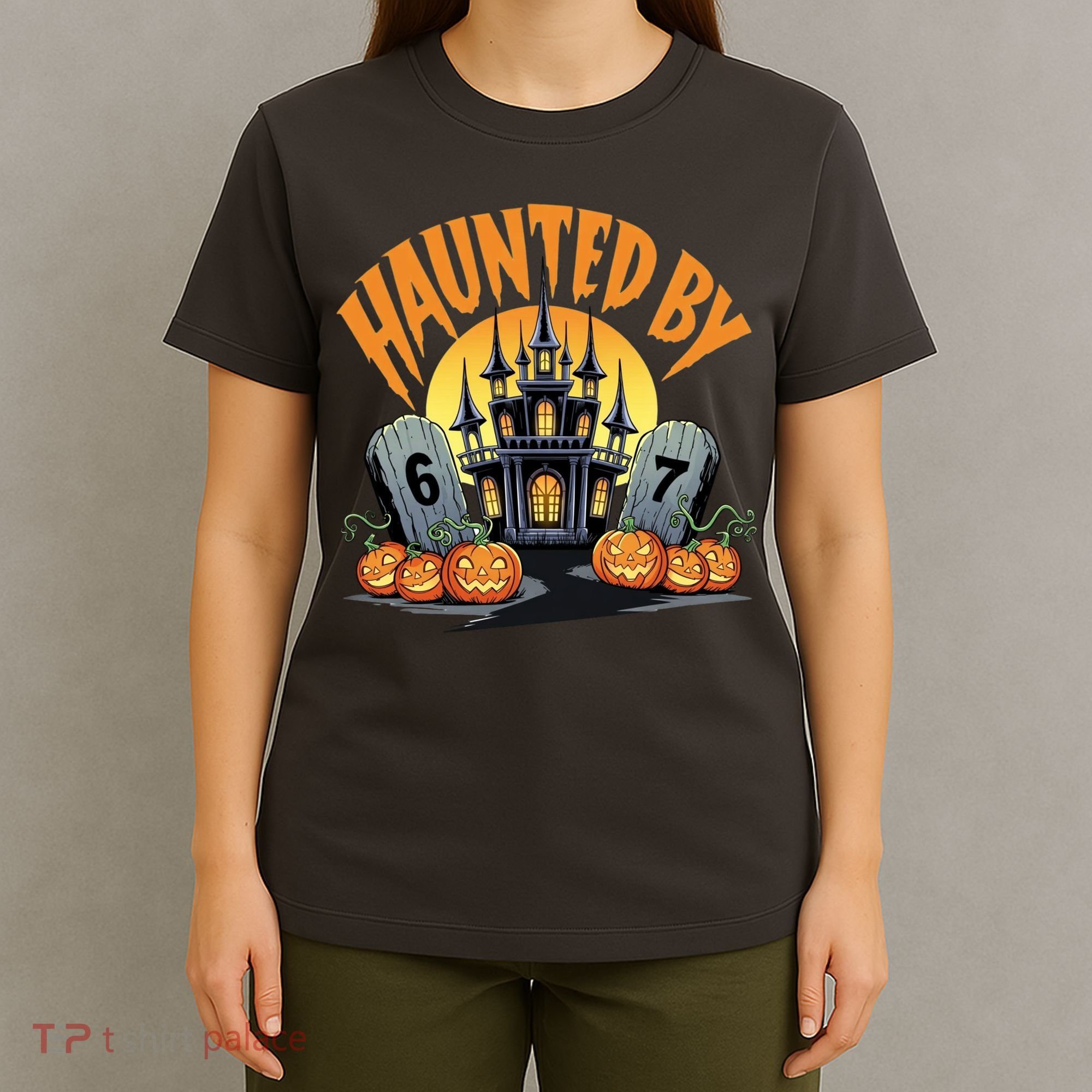 Haunted By 67 Funny Haunted By 6-7 Halloween T-Shirt