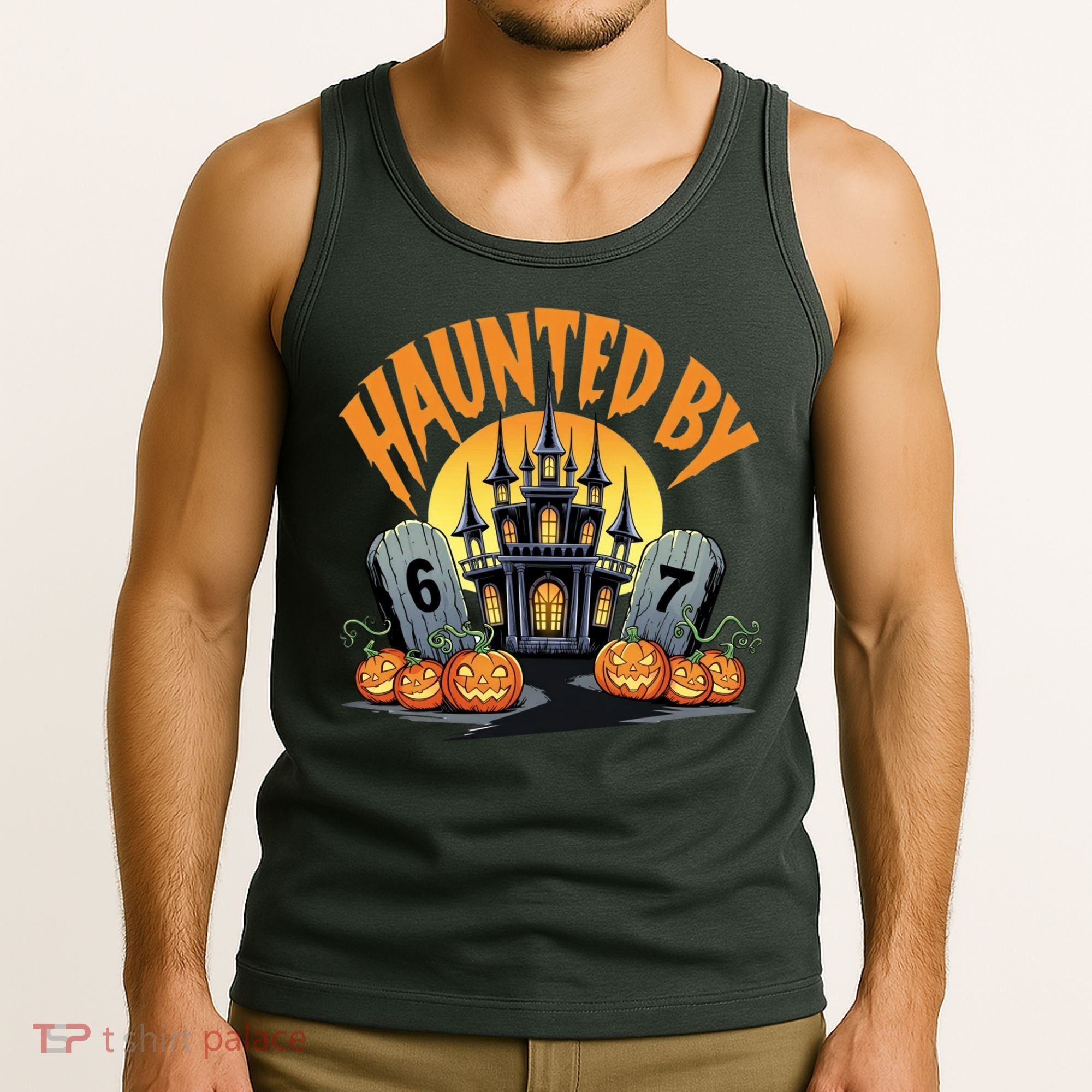 Haunted By 67 Funny Haunted By 6-7 Halloween Tank Top