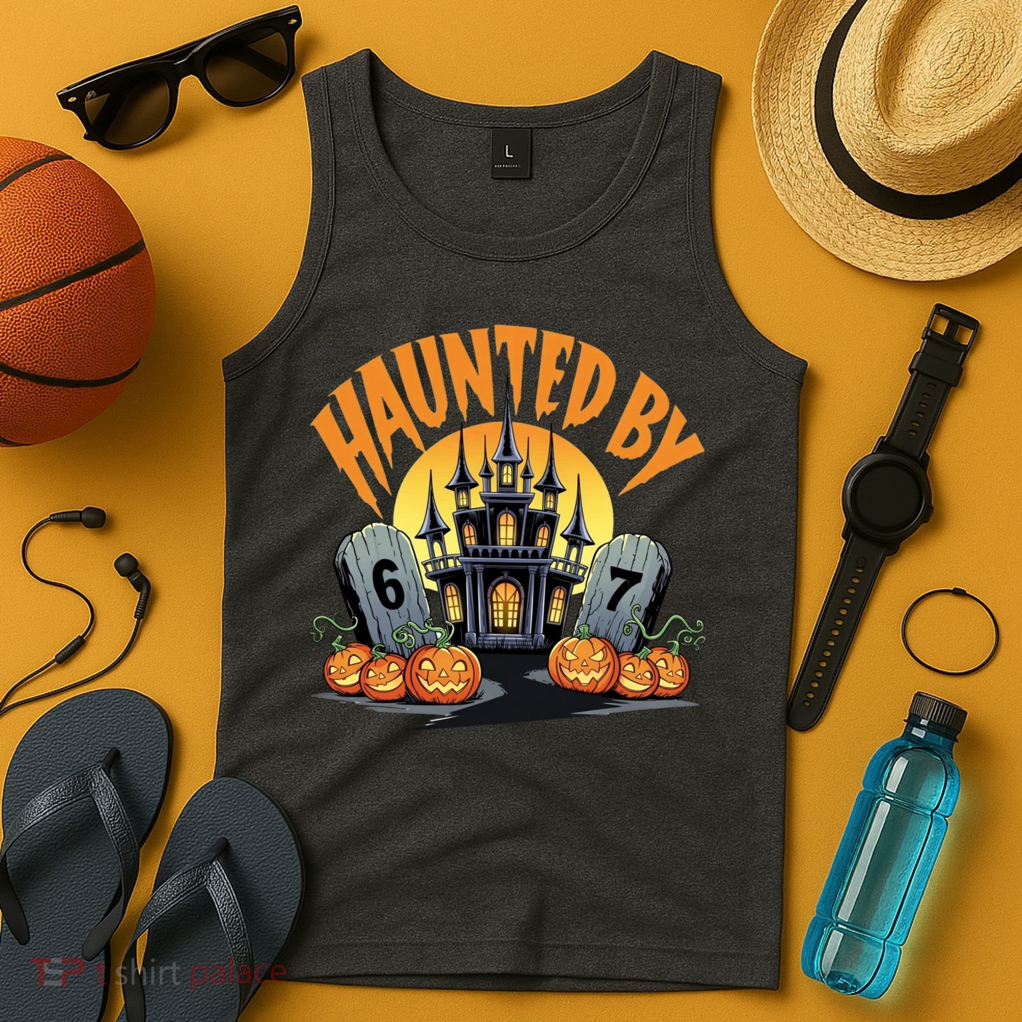 Haunted By 67 Funny Haunted By 6-7 Halloween Tank Top