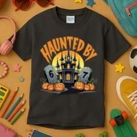 Haunted By 67 Funny Haunted By 6-7 Halloween Kids T-Shirt thumb 3