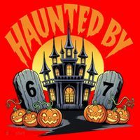 Haunted By 67 Funny Haunted By 6-7 Halloween Santa Hat thumb 1