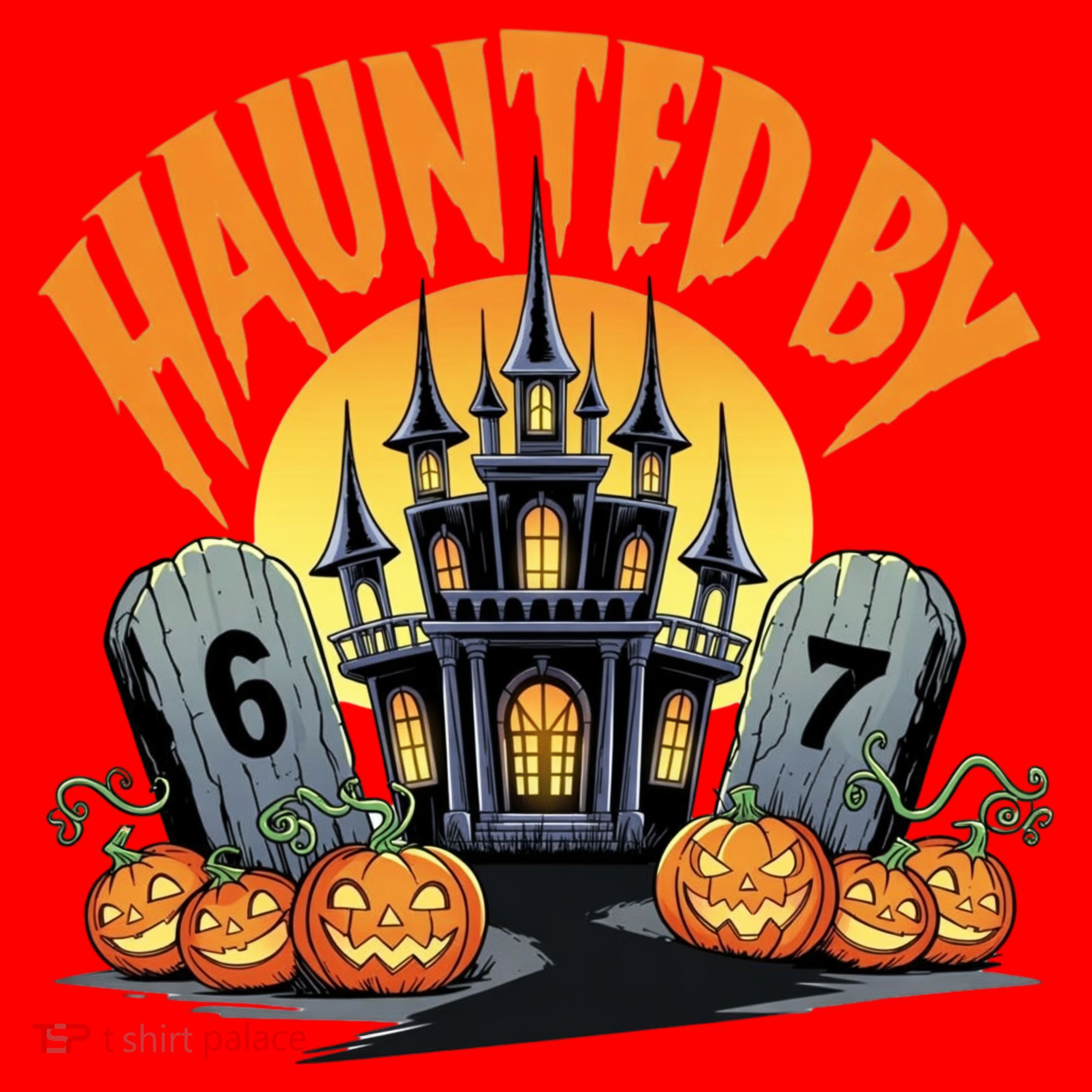 Haunted By 67 Funny Haunted By 6-7 Halloween Santa Hat