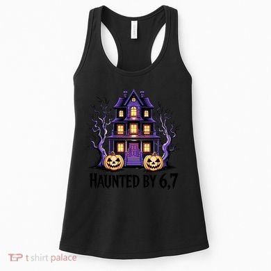 Haunted By 67 Halloween 6-7 Meme Spooky Costume Women's Tank Top
