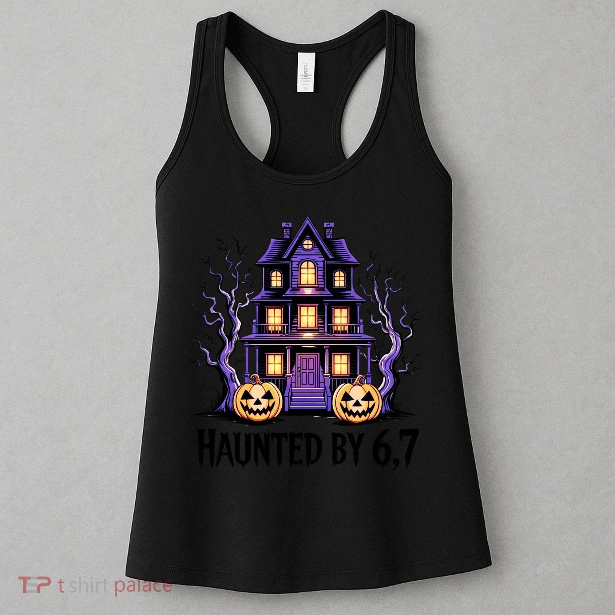 Haunted By 67 Halloween 6-7 Meme Spooky Costume Women's Tank Top