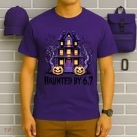 Haunted By 67 Halloween 6-7 Meme Spooky Costume T-Shirt thumb 6
