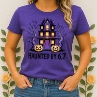 Haunted By 67 Halloween 6-7 Meme Spooky Costume Women's T-Shirt thumb 2