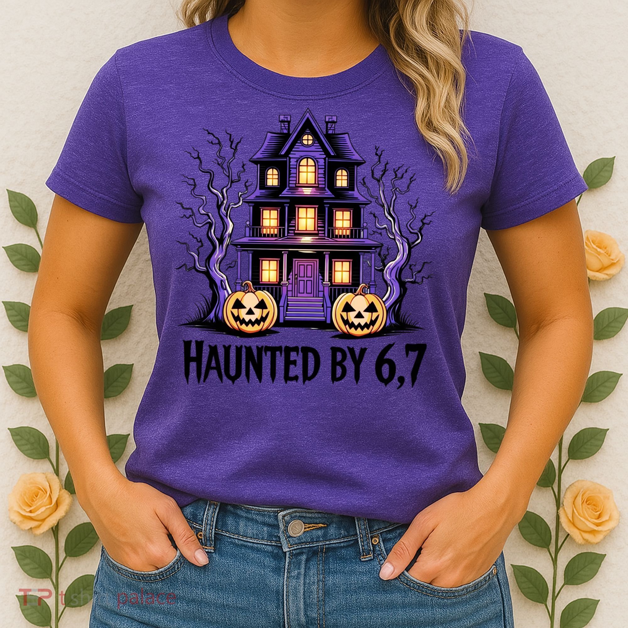 Haunted By 67 Halloween 6-7 Meme Spooky Costume Women's T-Shirt