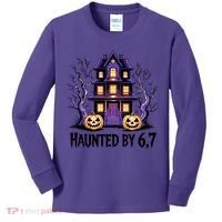 Haunted By 67 Halloween 6-7 Meme Spooky Costume Kids Long Sleeve Shirt thumb 0