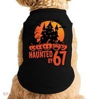 Haunted By 67 Halloween 6-7 Spooky Meme Funny Doggie Tank thumb 0