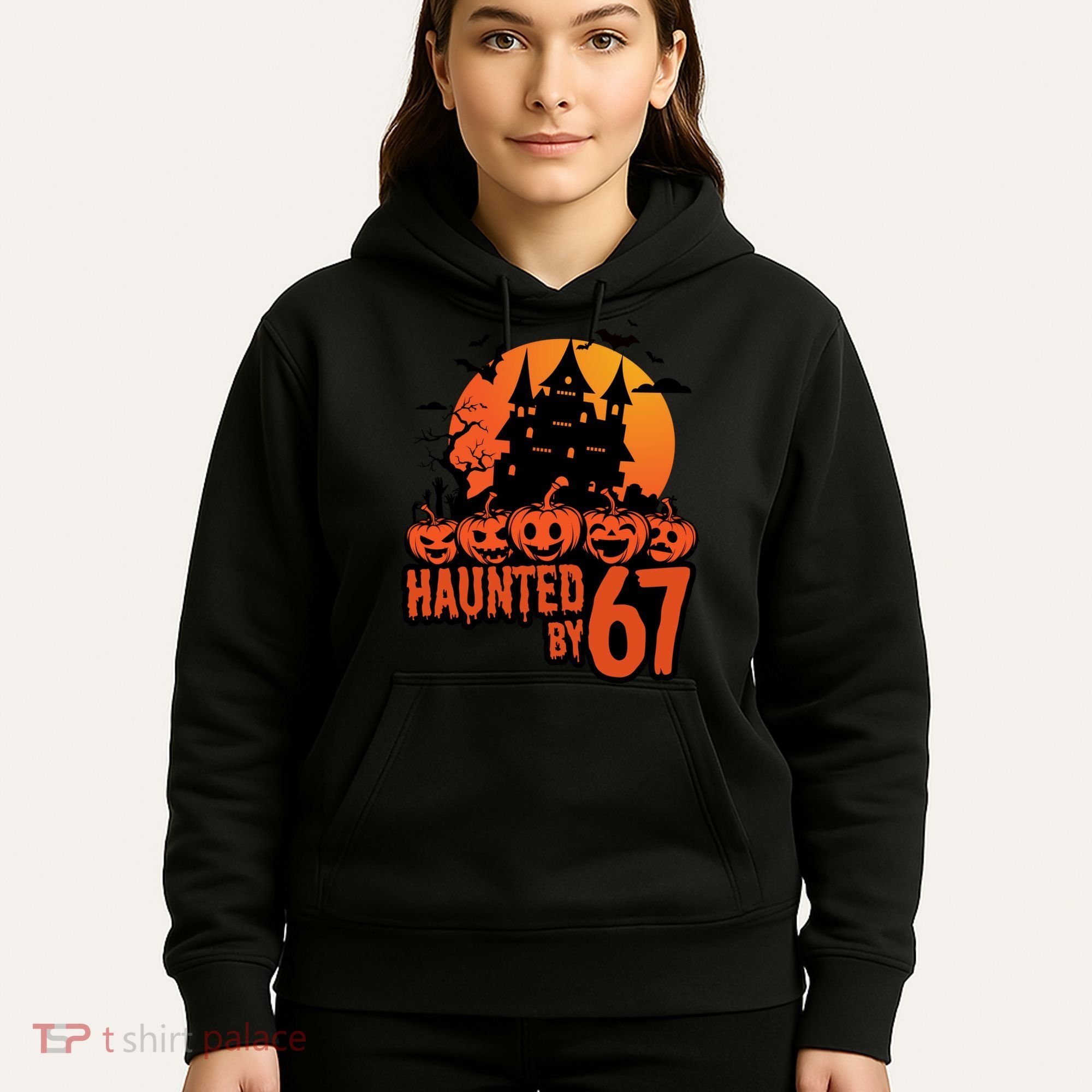 Haunted By 67 Halloween 6-7 Spooky Meme Funny Hoodie