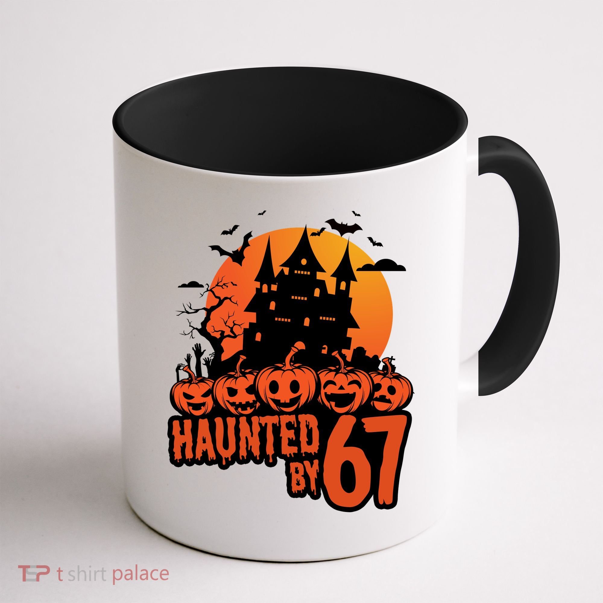 Haunted By 67 Halloween 6-7 Spooky Meme Funny Coffee Mug
