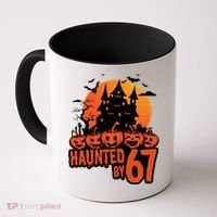 Haunted By 67 Halloween 6-7 Spooky Meme Funny Coffee Mug thumb 0