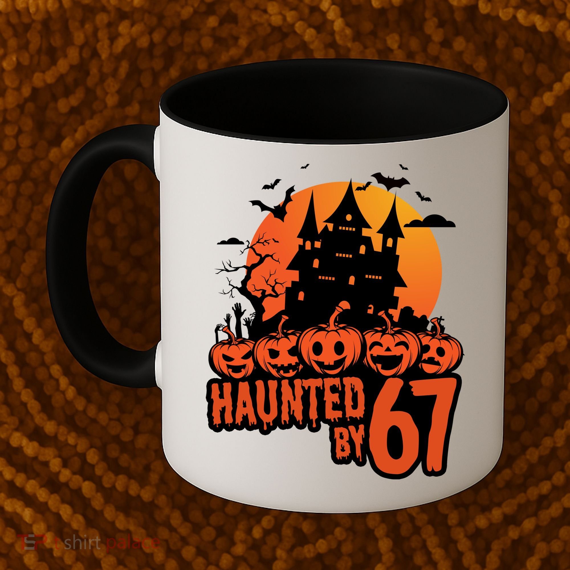 Haunted By 67 Halloween 6-7 Spooky Meme Funny Coffee Mug