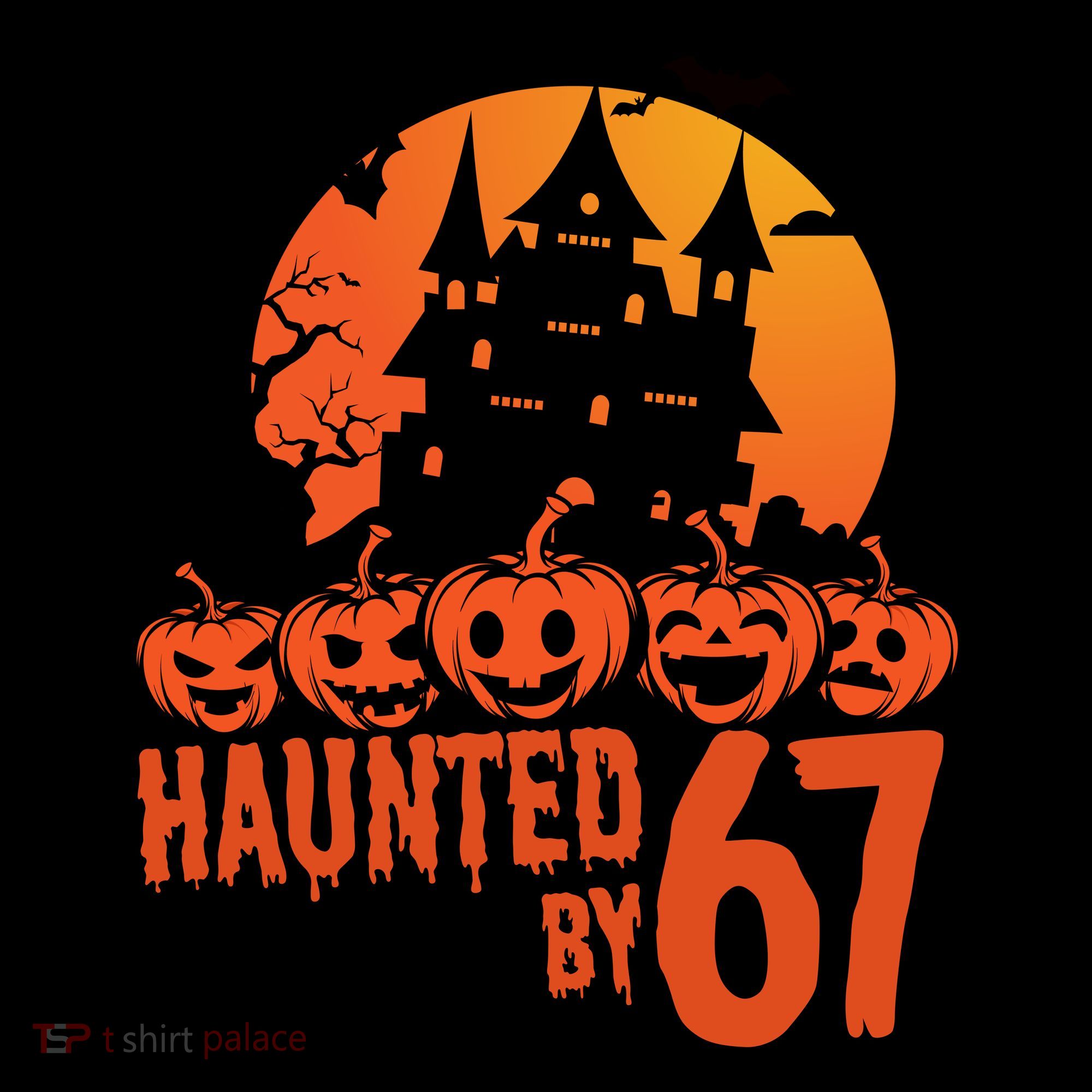 Haunted By 67 Halloween 6-7 Spooky Meme Funny Women's Hoodie