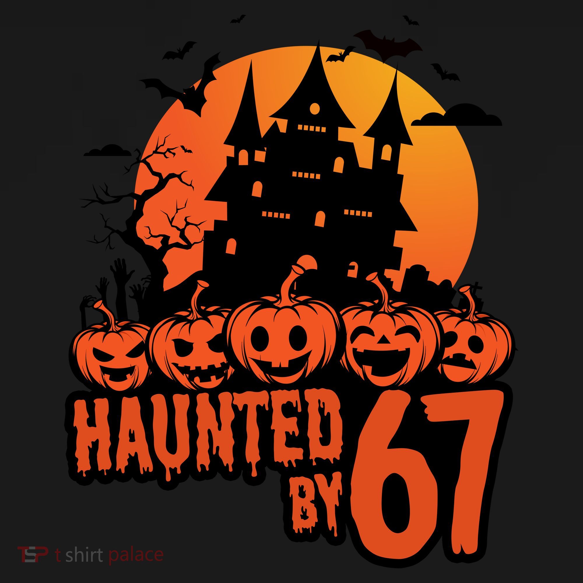 Haunted By 67 Halloween 6-7 Spooky Meme Funny Performance Fleece Hoodie