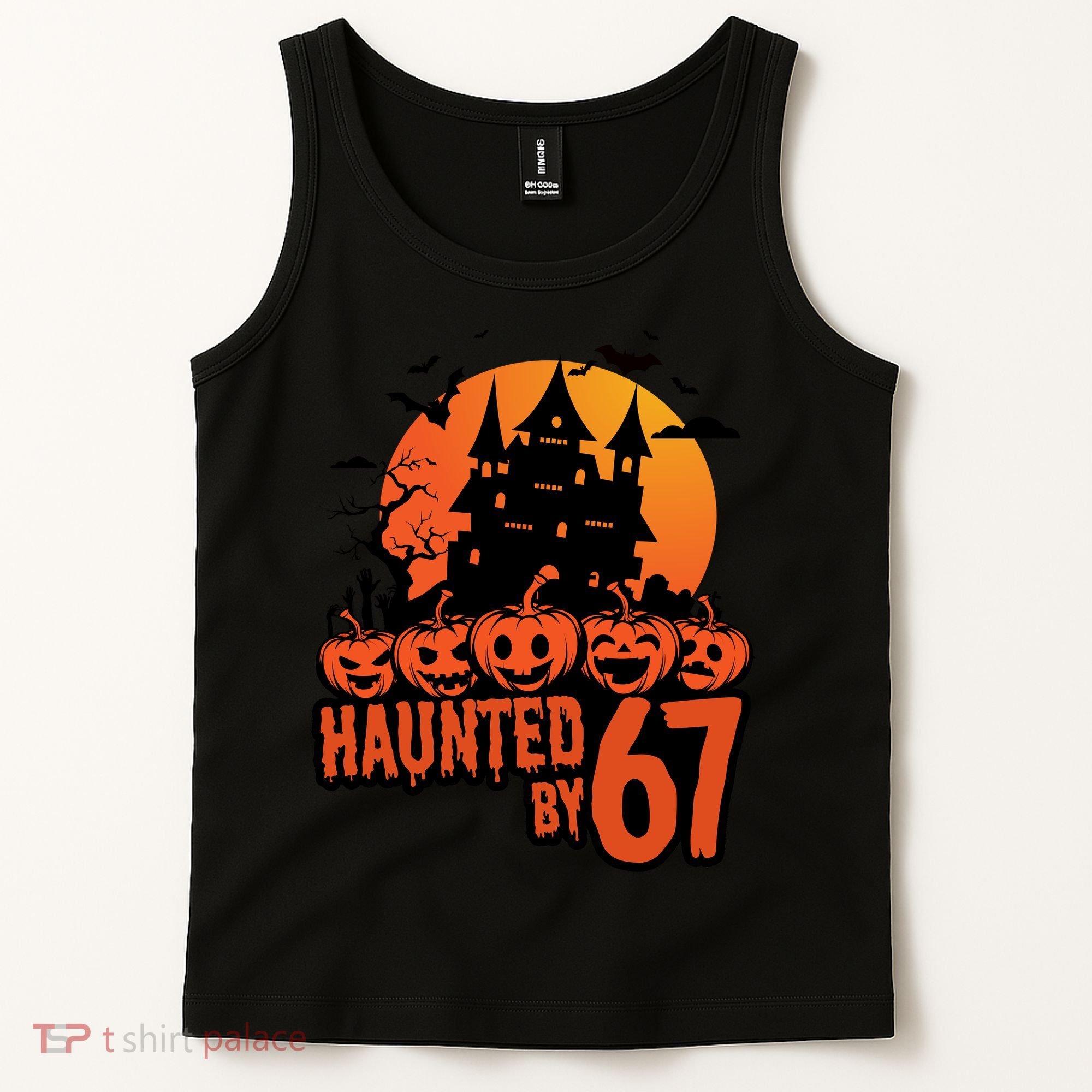 Haunted By 67 Halloween 6-7 Spooky Meme Funny Tank Top