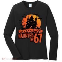 Haunted By 67 Halloween 6-7 Spooky Meme Funny Women's Long Sleeve Shirt thumb 0