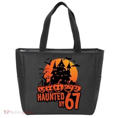 Haunted By 67 Halloween 6-7 Spooky Meme Funny Tote Bag