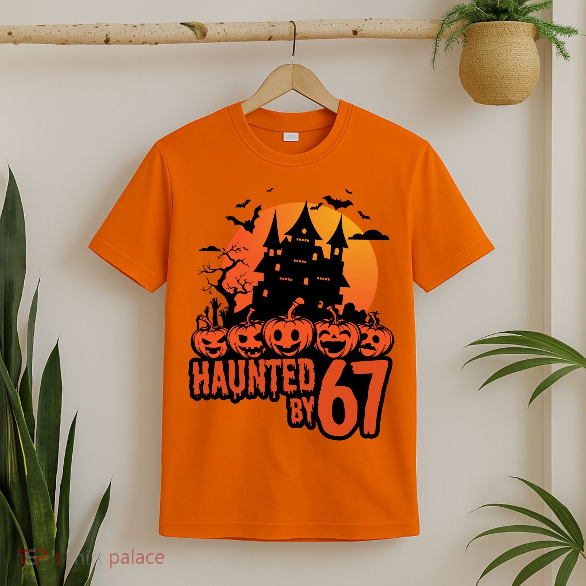 Haunted By 67 Halloween 6-7 Spooky Meme Funny T-Shirt