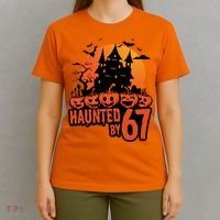 Haunted By 67 Halloween 6-7 Spooky Meme Funny T-Shirt thumb 4