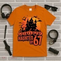 Haunted By 67 Halloween 6-7 Spooky Meme Funny T-Shirt thumb 5