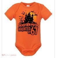 Haunted By 67 Halloween 6-7 Spooky Meme Funny Baby Bodysuit thumb 0