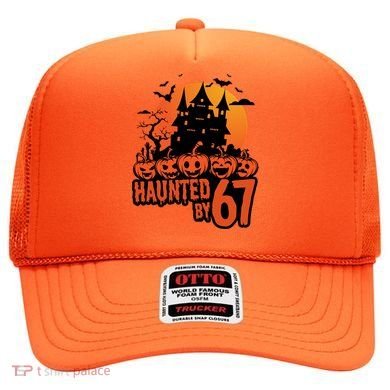 Haunted By 67 Halloween 6-7 Spooky Meme Funny Hat