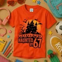 Haunted By 67 Halloween 6-7 Spooky Meme Funny Kids T-Shirt thumb 3
