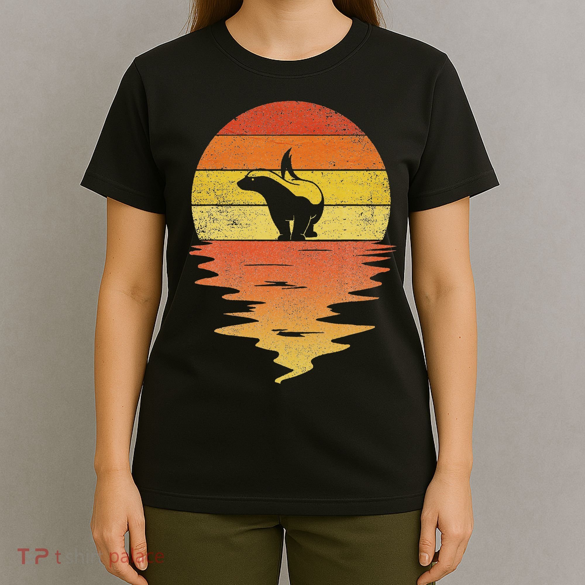 Honey Badger 70s Retro Sunset Vintage Honey Badger T-Shirt