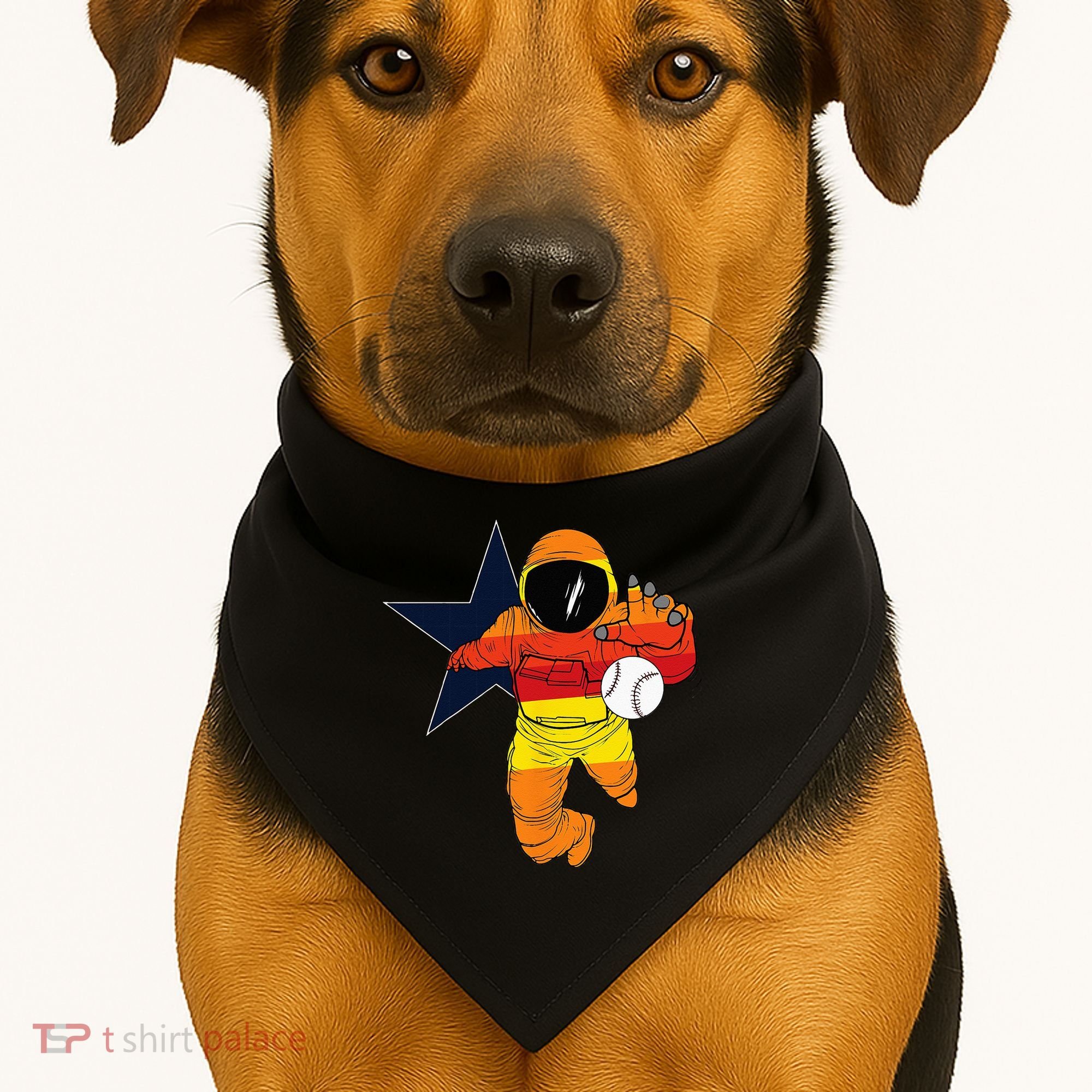 Houston Baseball Astronaut Space City USA-Made Doggie Bandana