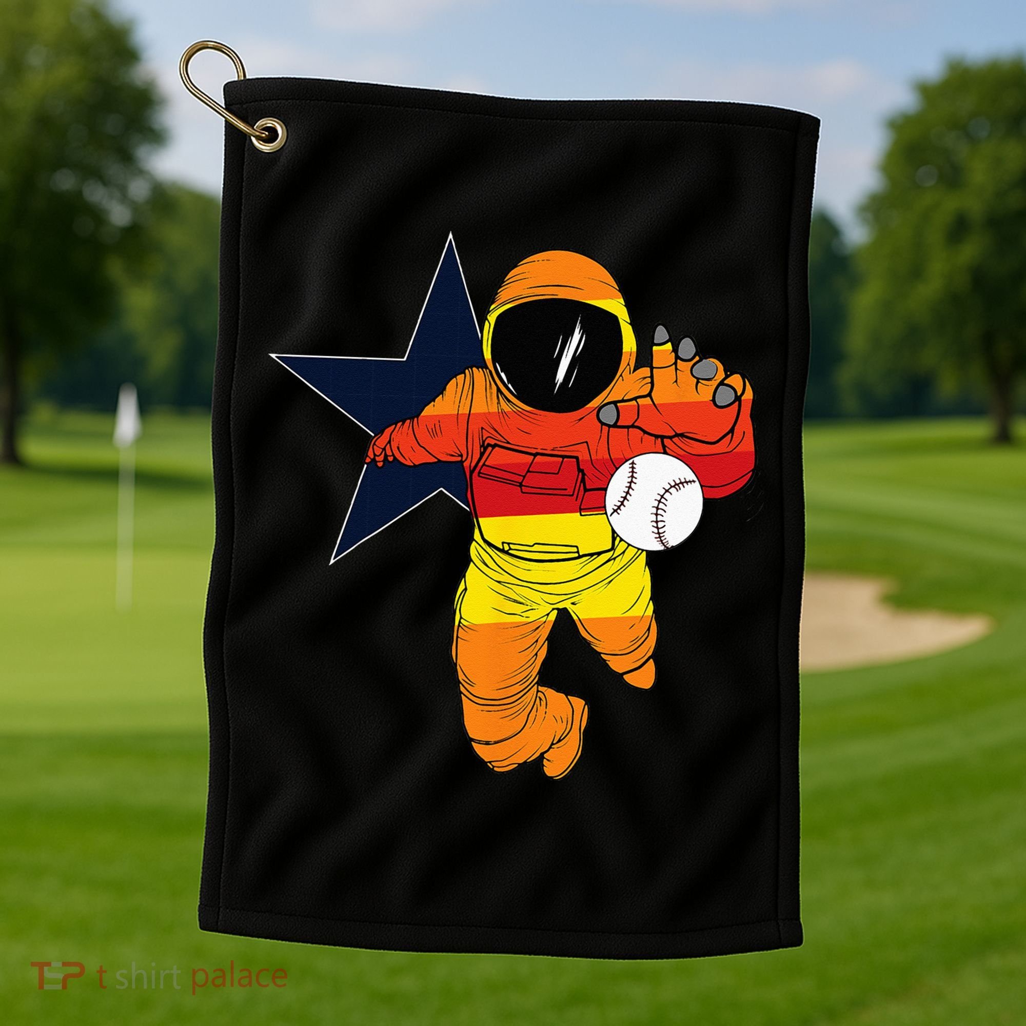Houston Baseball Astronaut Space City Golf Towel