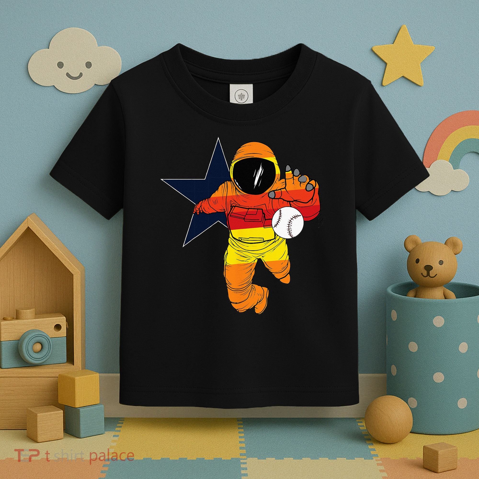 Houston Baseball Astronaut Space City Toddler T-Shirt