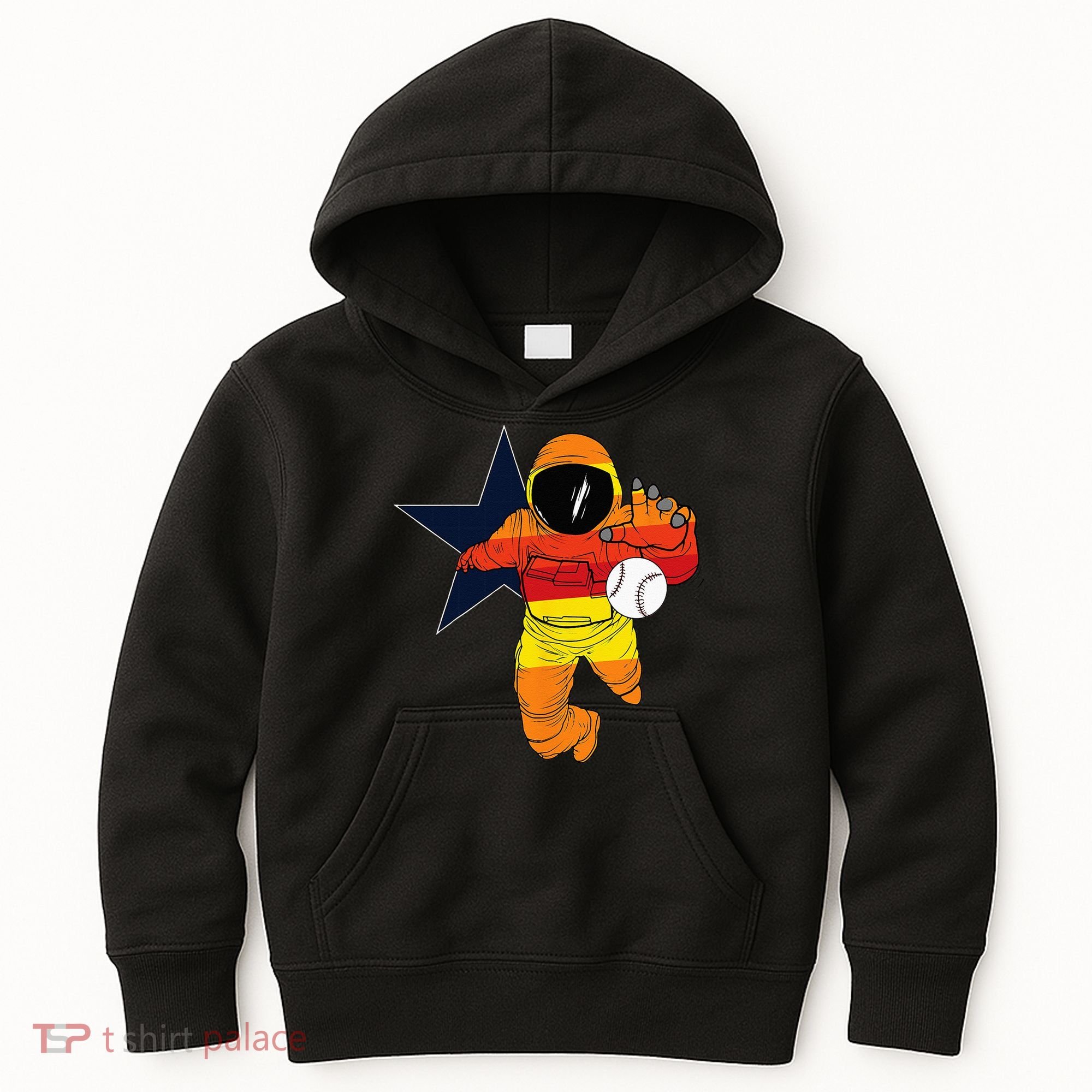 Houston Baseball Astronaut Space City Kids Hoodie