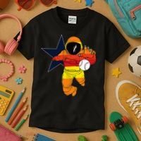 Houston Baseball Astronaut Space City Kids T-Shirt thumb 3