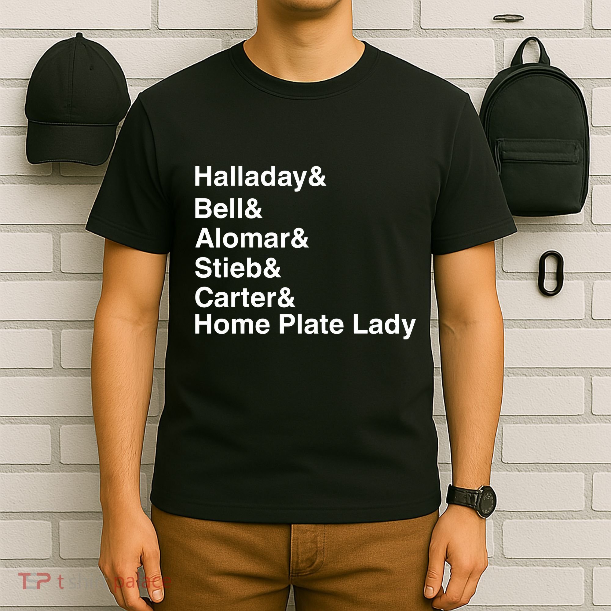 Halladay Bell Alomar Stieb Carter Home Plate Lady T-Shirt