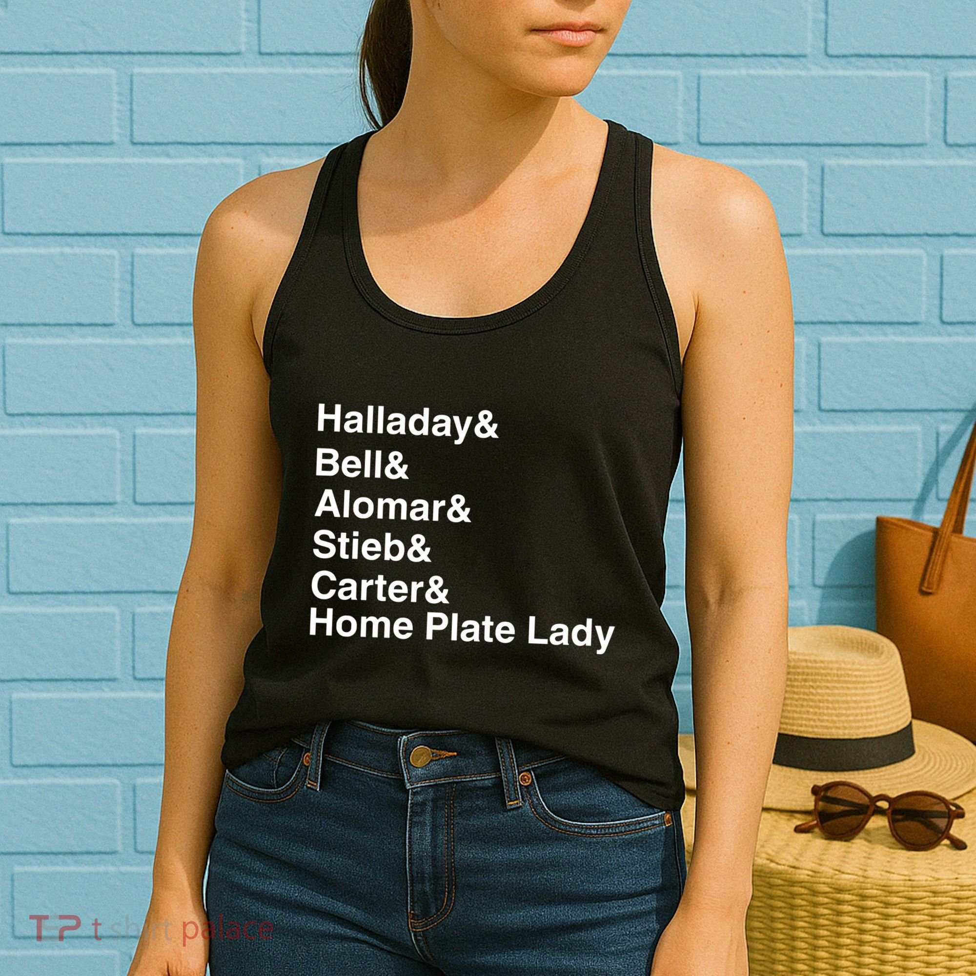 Halladay Bell Alomar Stieb Carter Home Plate Lady Women's Tank Top