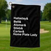 Halladay Bell Alomar Stieb Carter Home Plate Lady Golf Towel thumb 1
