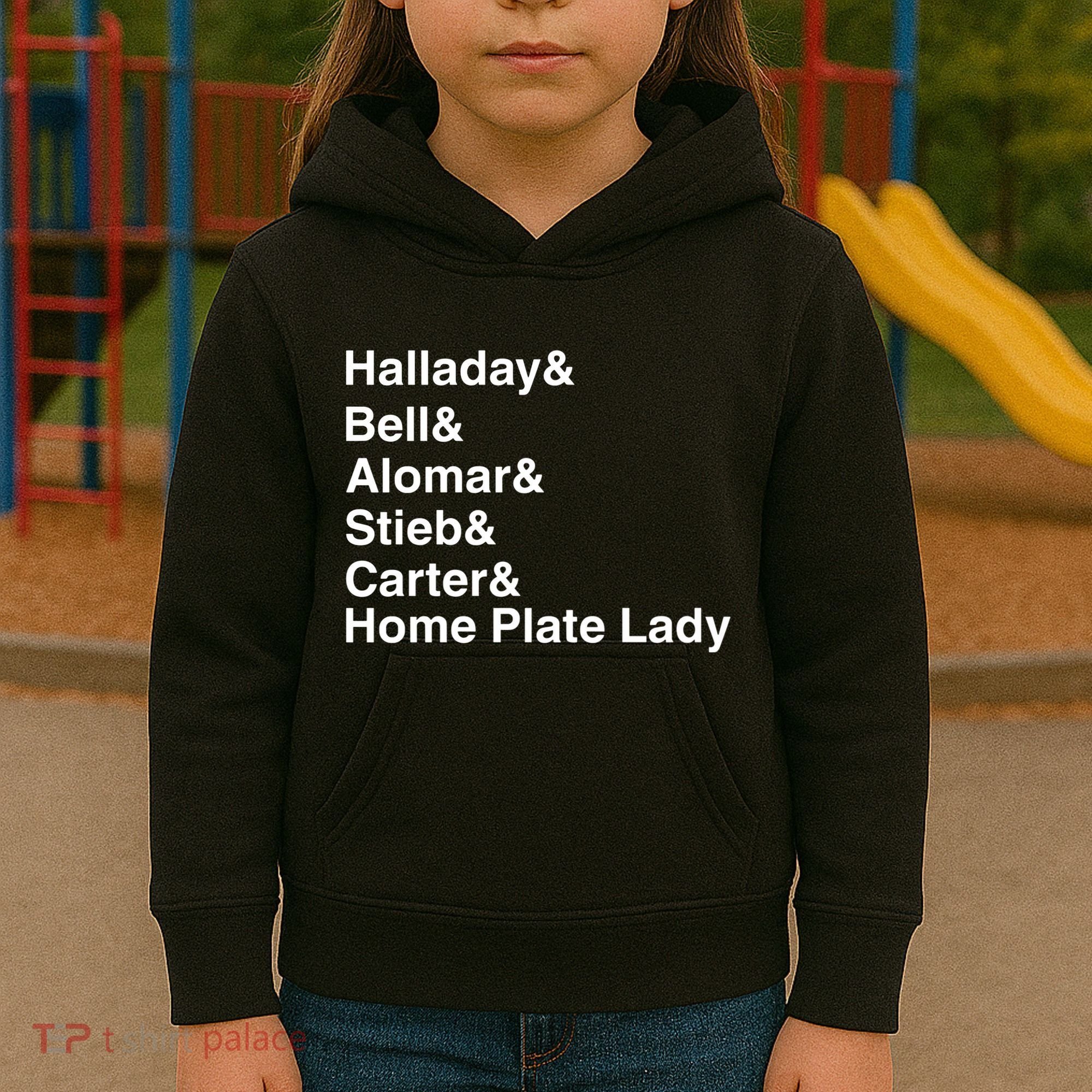Halladay Bell Alomar Stieb Carter Home Plate Lady Kids Hoodie