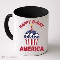 Happy Birthday America Cupcake Fourth Of July Meaningful Gift Coffee Mug thumb 0