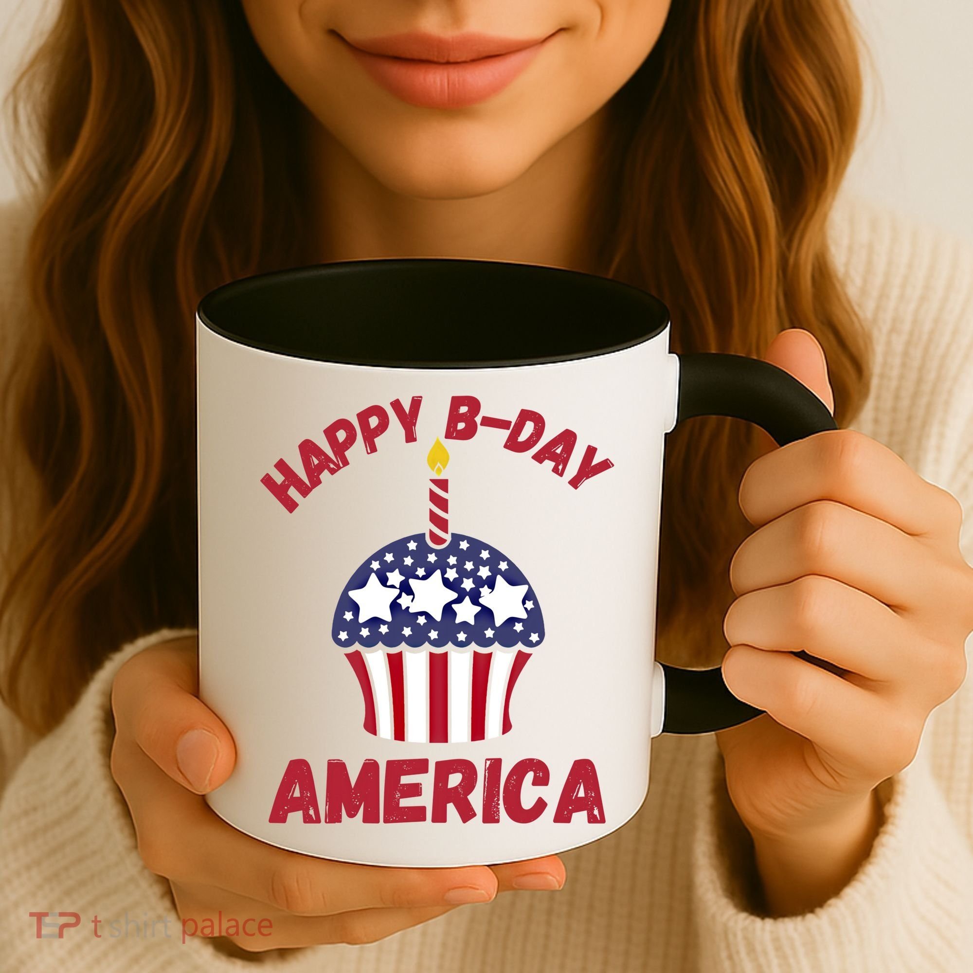 Happy Birthday America Cupcake Fourth Of July Meaningful Gift Coffee Mug